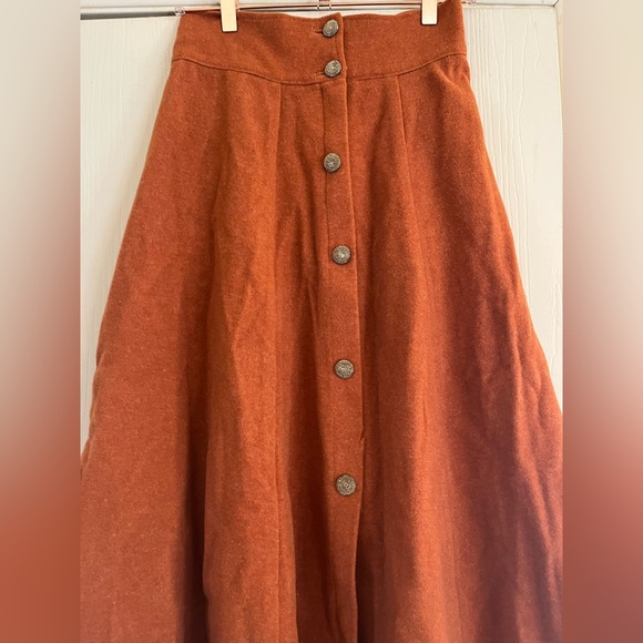 SOLd 💔Vintage 60s A-Line full high waist wool felt maxi skirt Xs - Picture 2 of 6